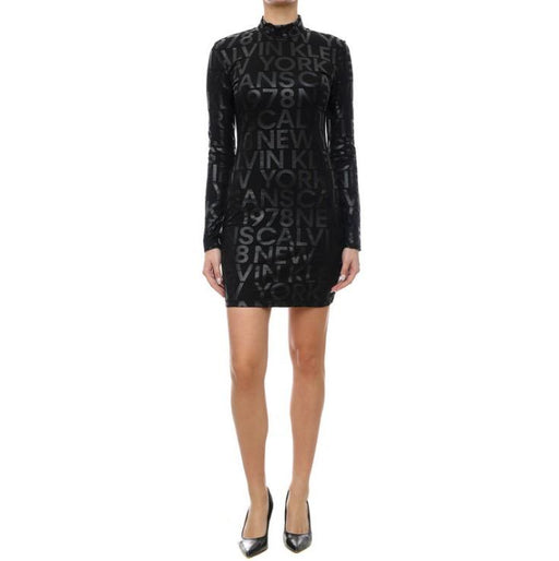 Calvin Klein Logo Aop Long Sleeve Dress