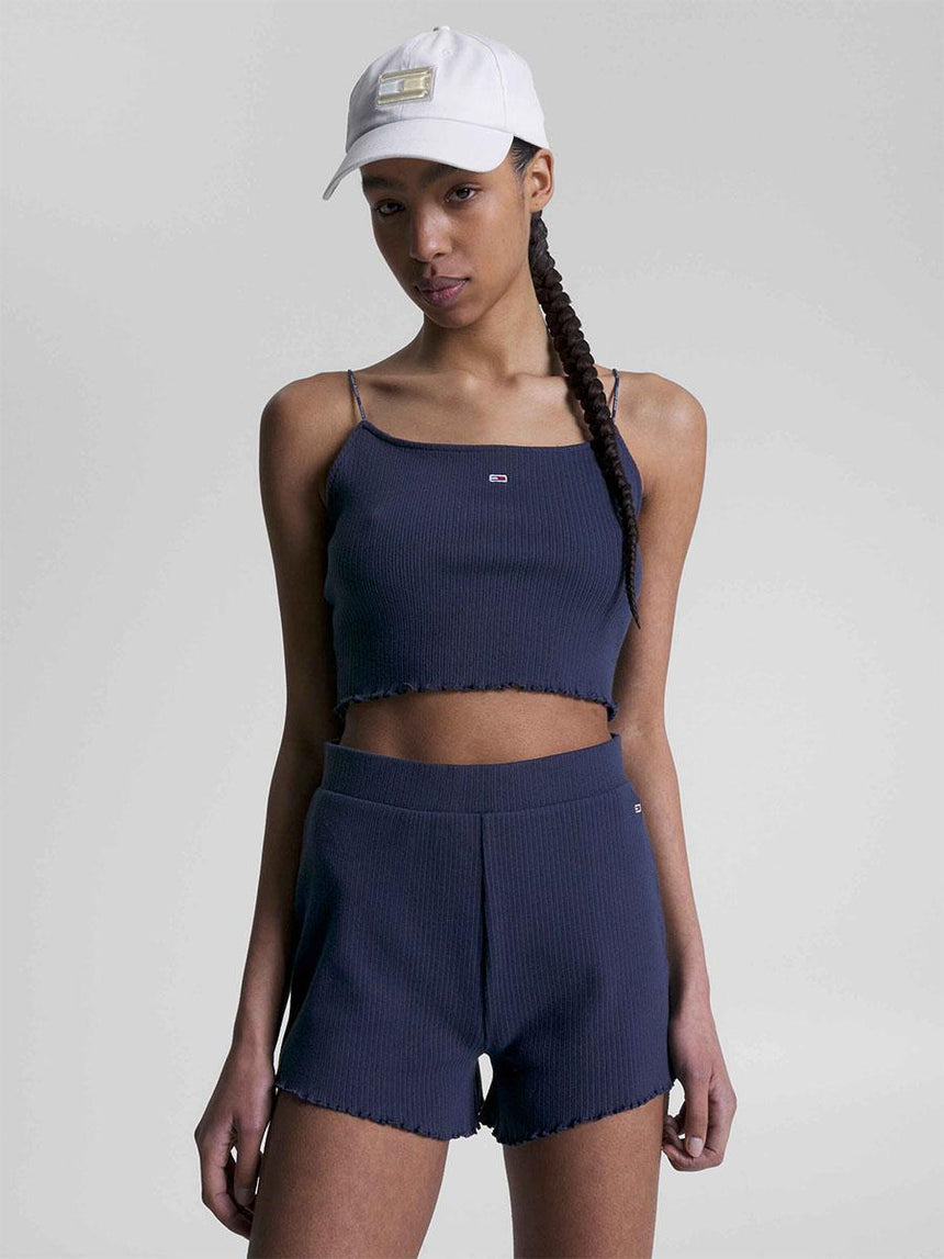 Tommy Crp Pointelle Rib Top