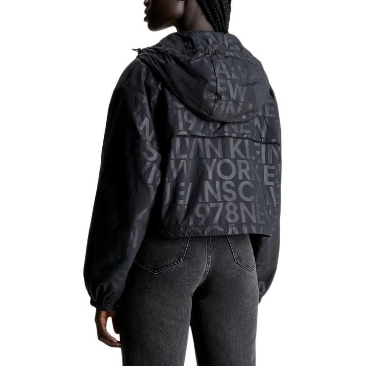 Calvin Klein Short Hooded Logo Aop Jacket
