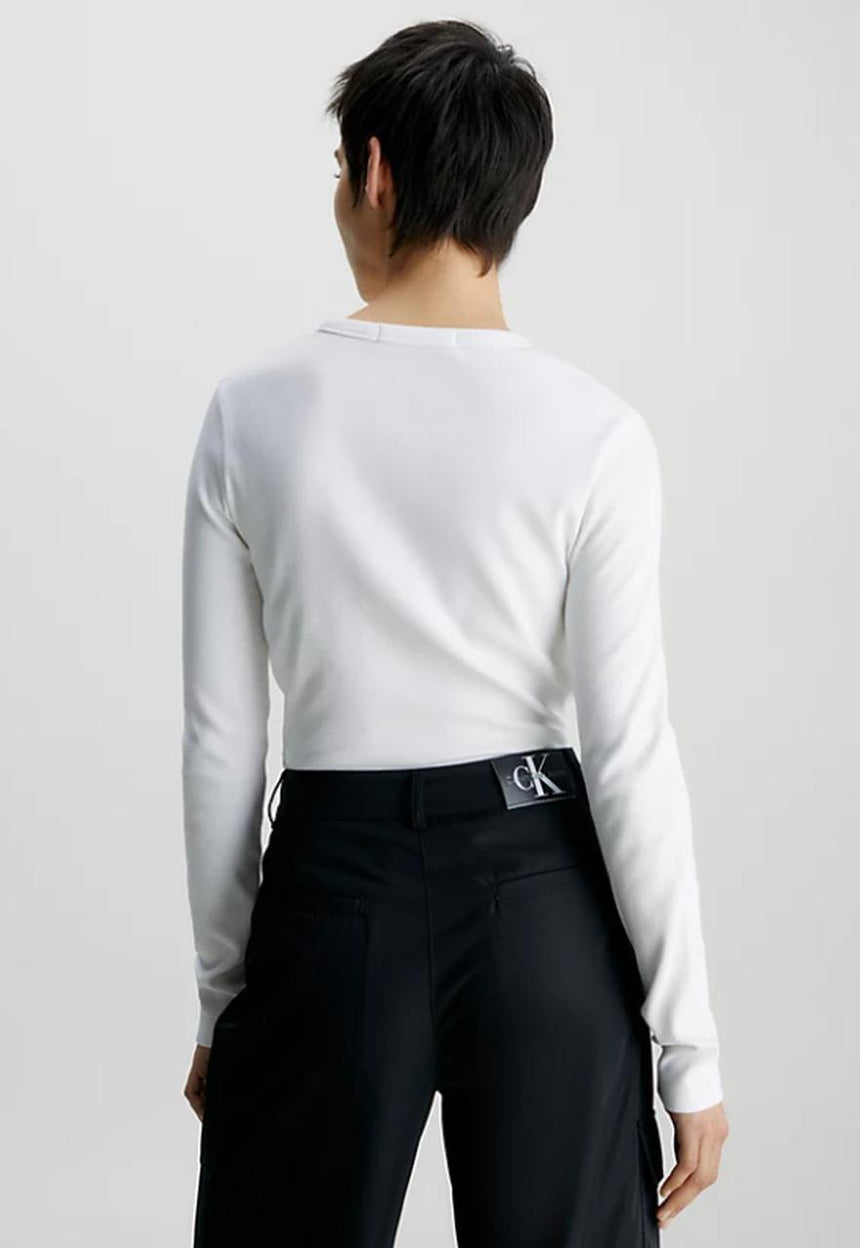 Calvin Klein Woven Label Rib Long Sleeve