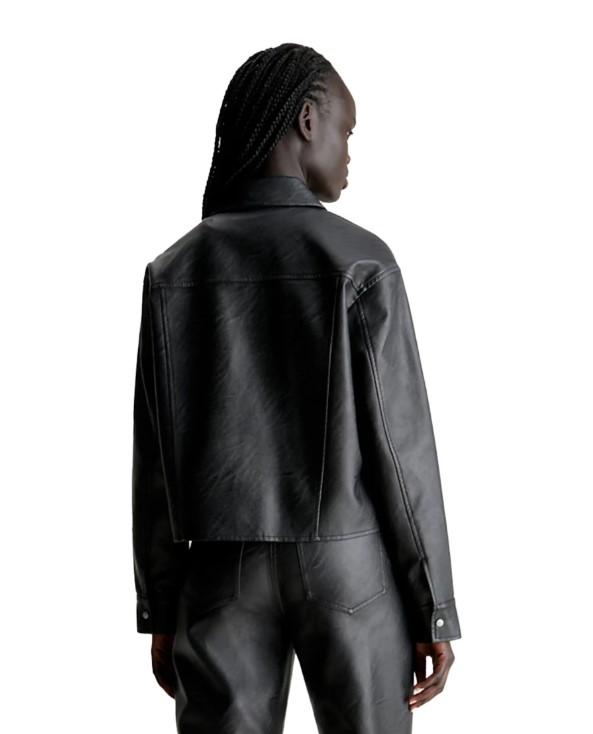 Calvin Klein Faux Leather Relaxed Shirt