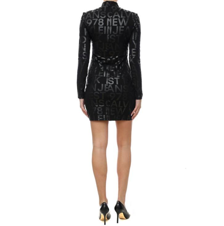 Calvin Klein Logo Aop Long Sleeve Dress