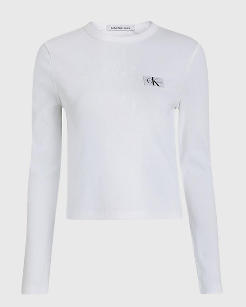 Calvin Klein Woven Label Rib Long Sleeve