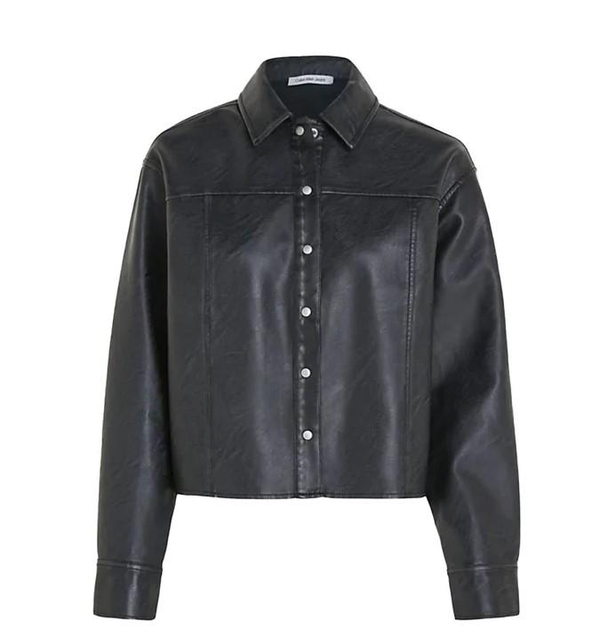 Calvin Klein Faux Leather Relaxed Shirt