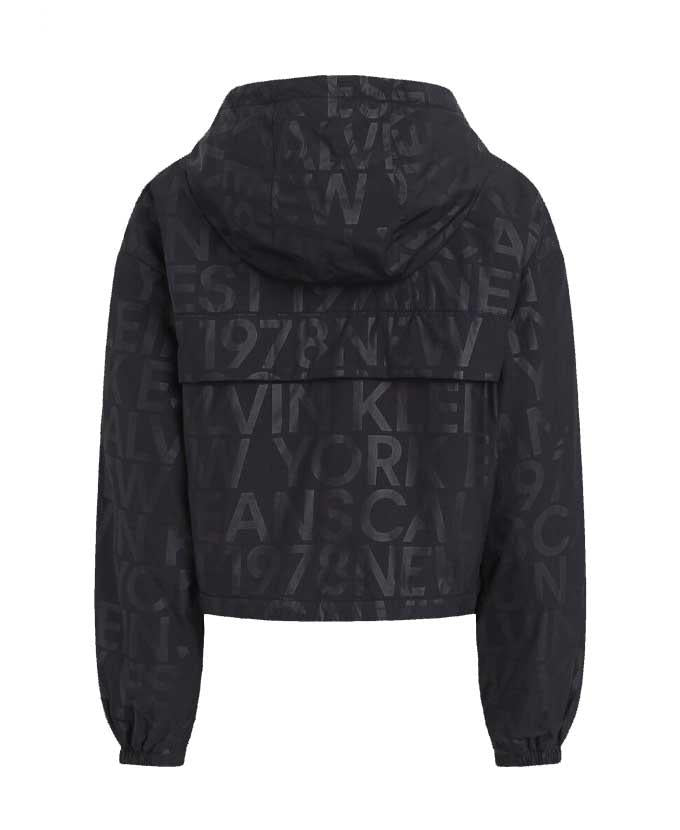 Calvin Klein Short Hooded Logo Aop Jacket